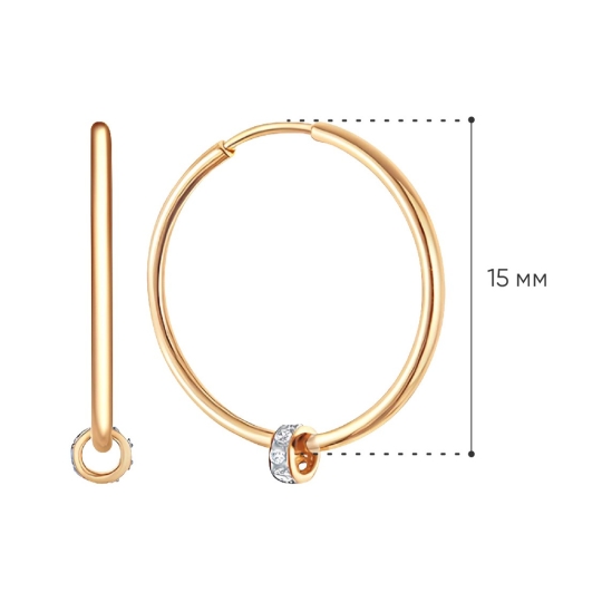 Серьги-трансформеры из золота с фианитами