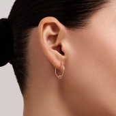 Серьги-трансформеры из золота с фианитами