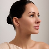 Серьги-трансформеры из золота с фианитами