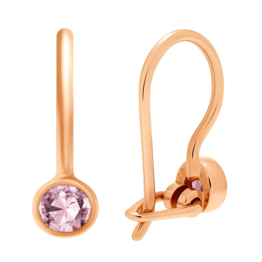 Серьги из золота с цитринами и фианитами