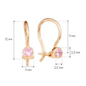 Серьги из золота с фианитами