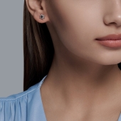 Серьги из серебра с фианитами