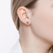Серьги из серебра с фианитами