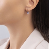 Серьги из золота с бриллиантами и танзанитами