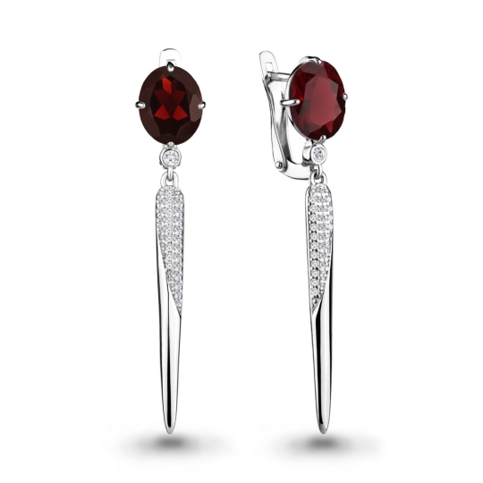 Серьги из серебра с аметистами