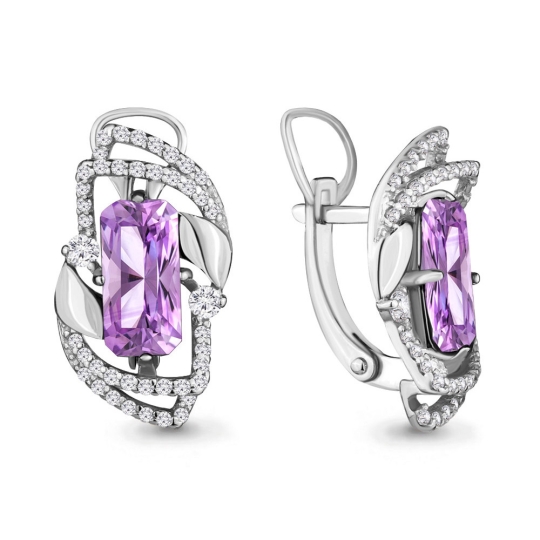 Серьги из серебра с агатами