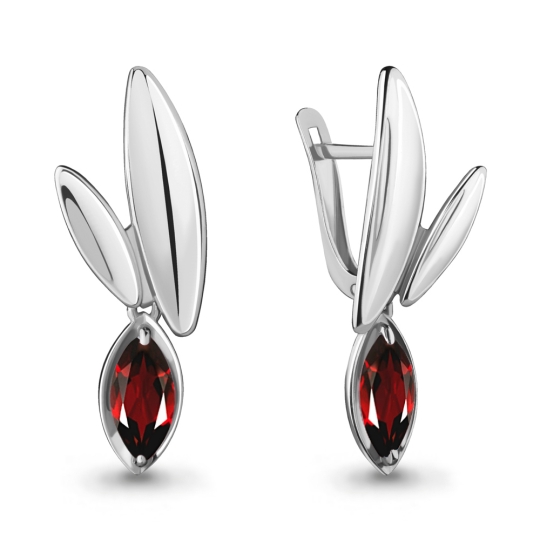 Серьги из серебра с фианитами