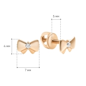 Серьги из золота с фианитами