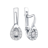 Серьги из серебра с фианитами