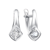 Серьги из серебра с фианитами