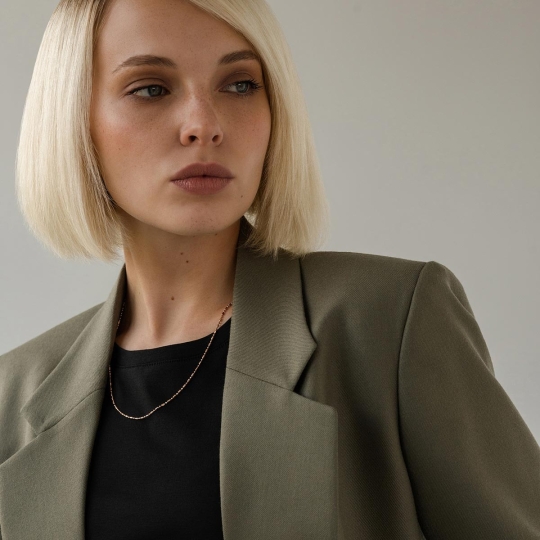 Цепь из белого золота плетения "Сингапур"