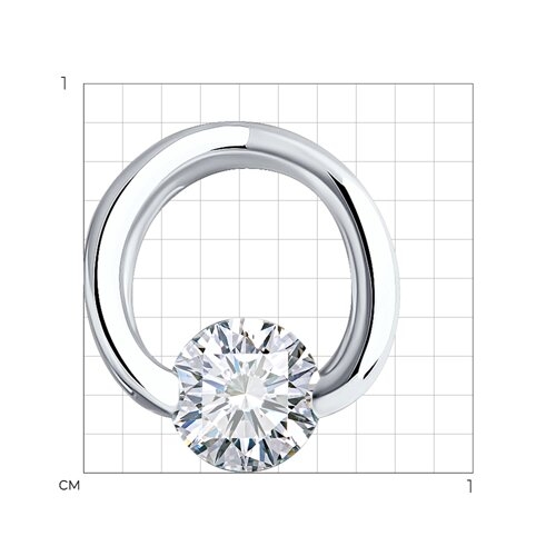 Подвеска из золота с фианитами "Подкова"