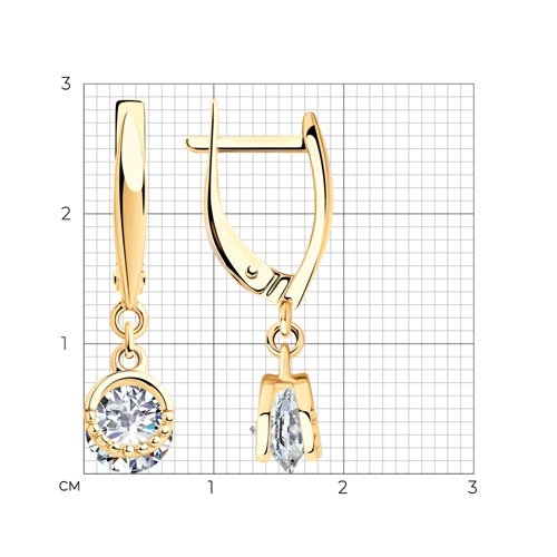 Серьги из серебра с фианитами