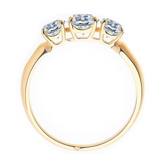 Кольцо из серебра с цитринами и фианитами