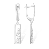 Серьги из серебра с фианитами