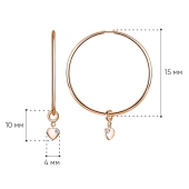 Серьги-конго из золота с фианитами 