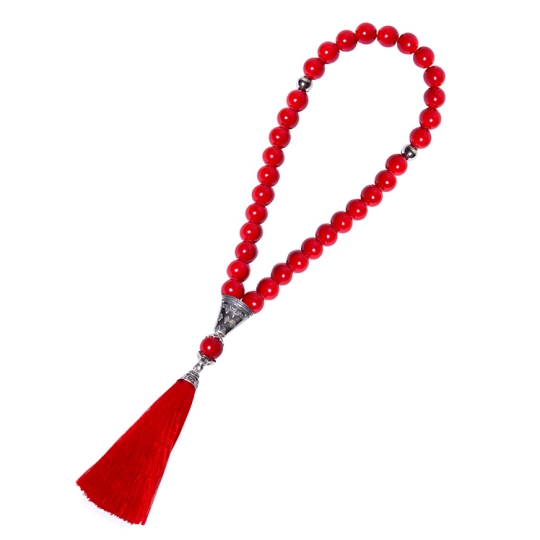 Чётки из агата с серебряными вставками