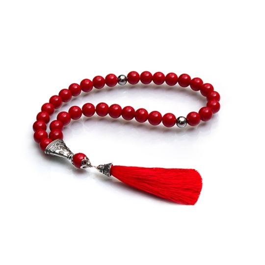 Чётки из агата с серебряными вставками