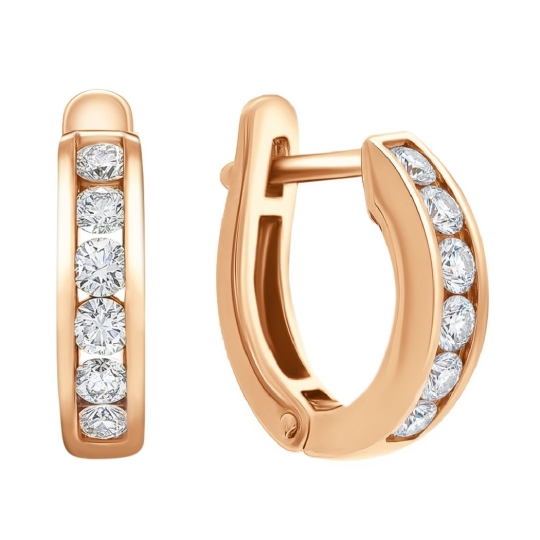 Серьги из золота с ситаллами радужный кварц