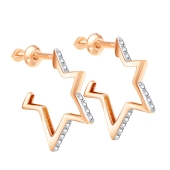 Серьги из золота с фианитами 