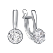 Серьги из серебра с фианитами