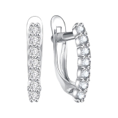 Серьги из серебра с фианитами
