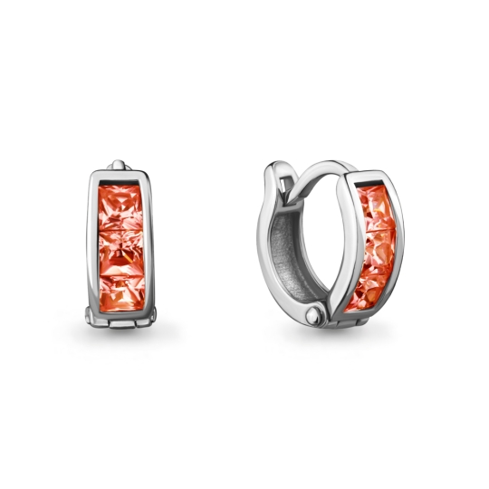 Серьги из серебра с фианитами