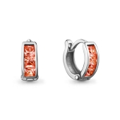 Серьги из серебра с фианитами