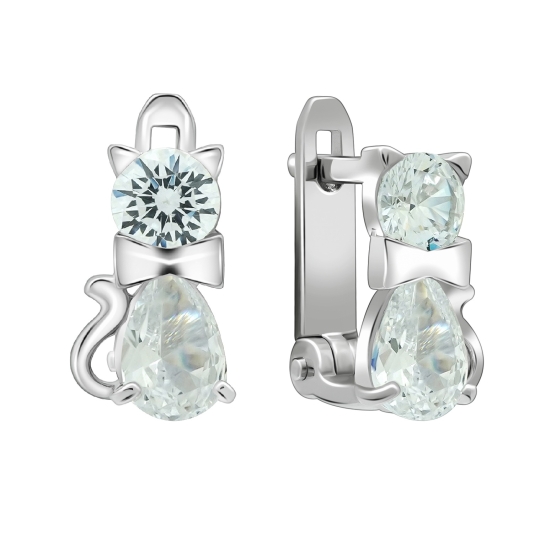 Серьги из серебра с фианитами Серьги из серебра с фианитами