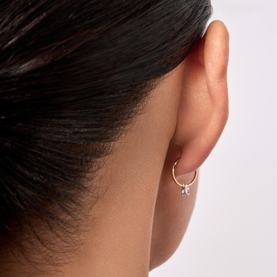 Серьги-трансформеры из золота с фианитами