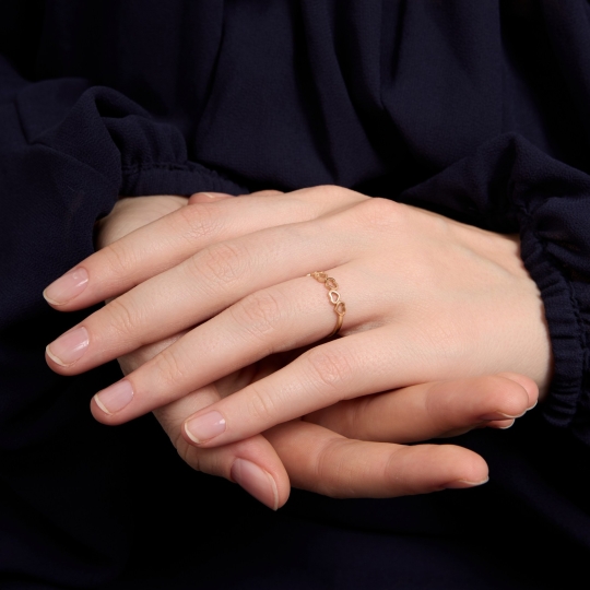 Кольцо из лимонного золота с бриллиантами