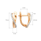 Серьги из золота с фианитами