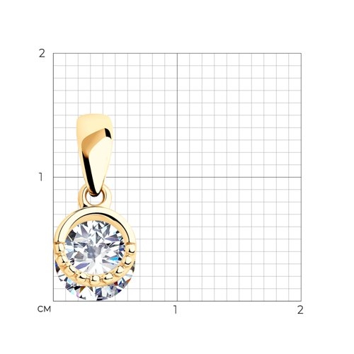 Подвеска из серебра с фианитами