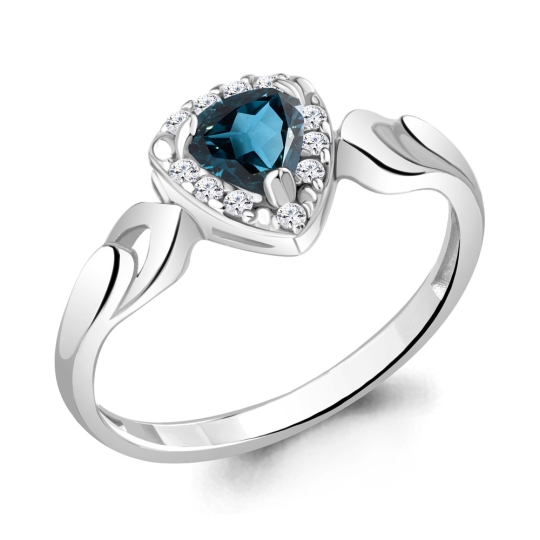 Кольцо из серебра с чернением и родонитом