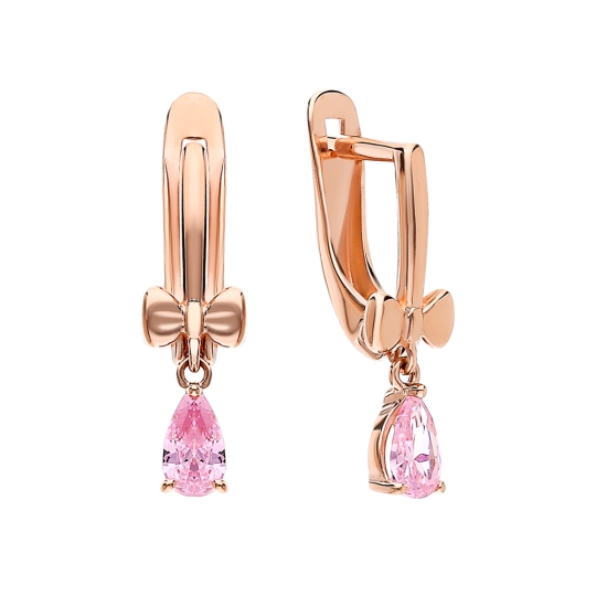 Серьги из золота с фианитами