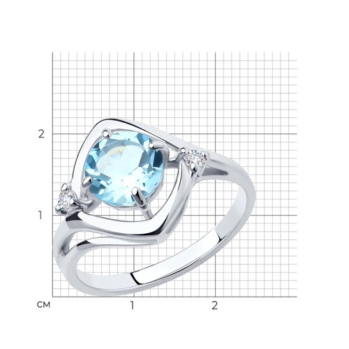 Кольцо из серебра с топазом London