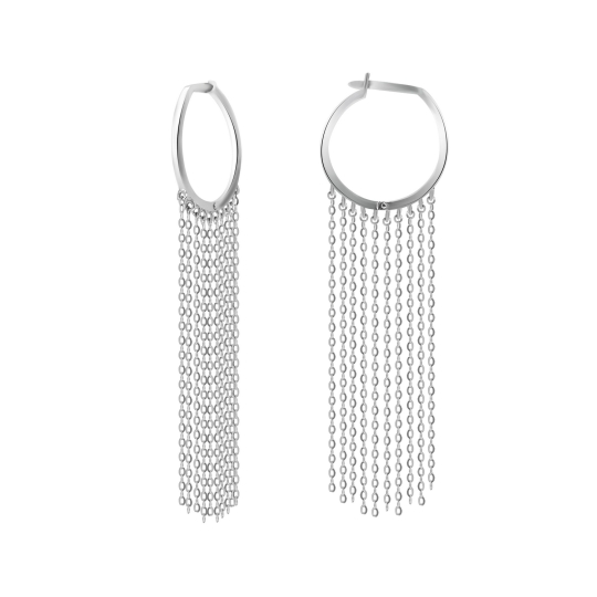 Серьги из серебра с султанитами и фианитами 