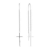 Серьги продевки из серебра