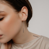 Серьги продевки из серебра