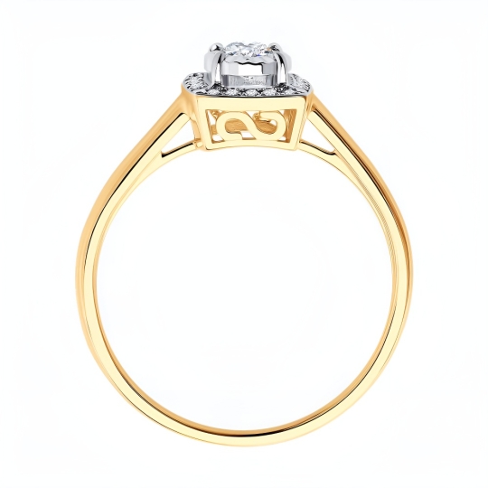 Кольцо из золота с фианитами