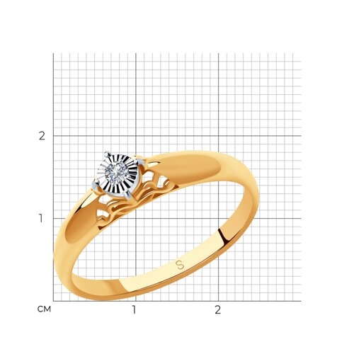 Кольцо из золота с фианитами
