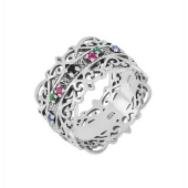 Кольцо из серебра с фианитами 