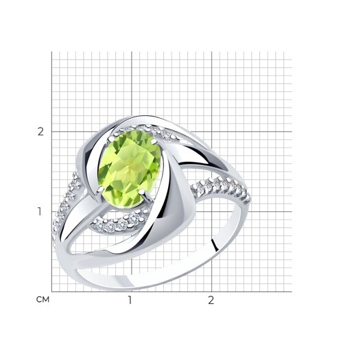 Кольцо из серебра с позолотой и фианитами