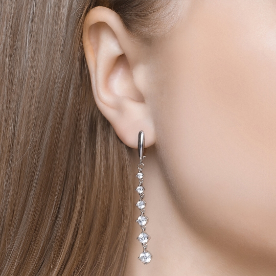 Серьги из серебра с ониксом