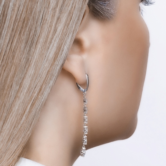 Серьги из серебра с ониксом