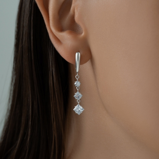 Серьги из серебра с агатами