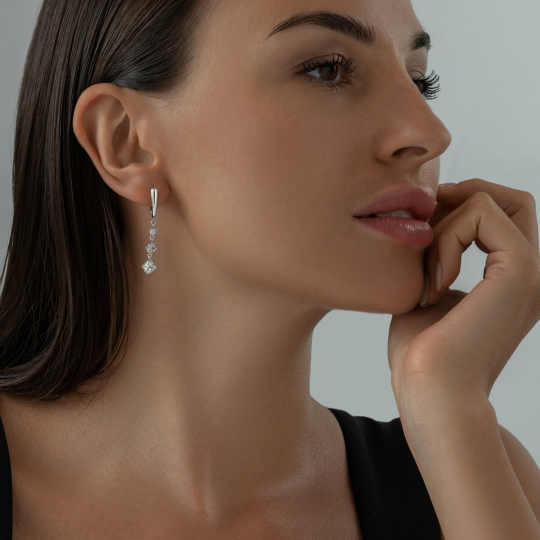 Серьги из серебра с агатами