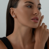 Серьги из серебра с фианитами