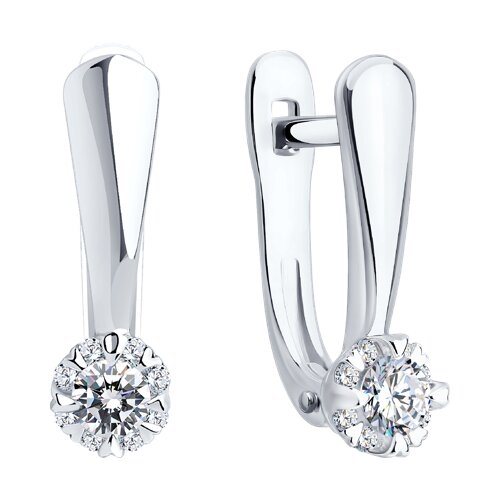 Серьги из золота с бриллиантами и танзанитами