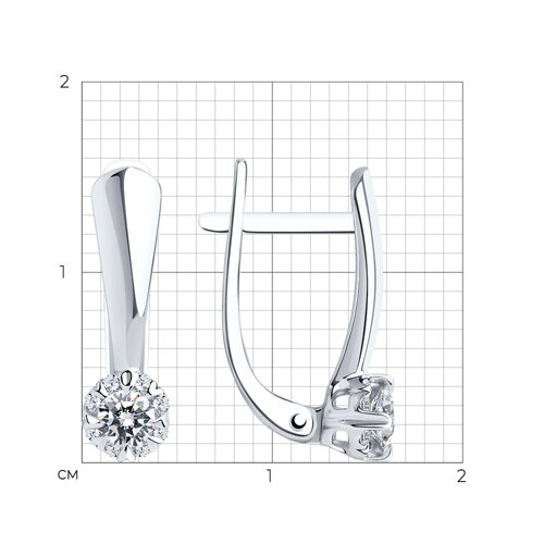 Серьги из белого золота с бриллиантами